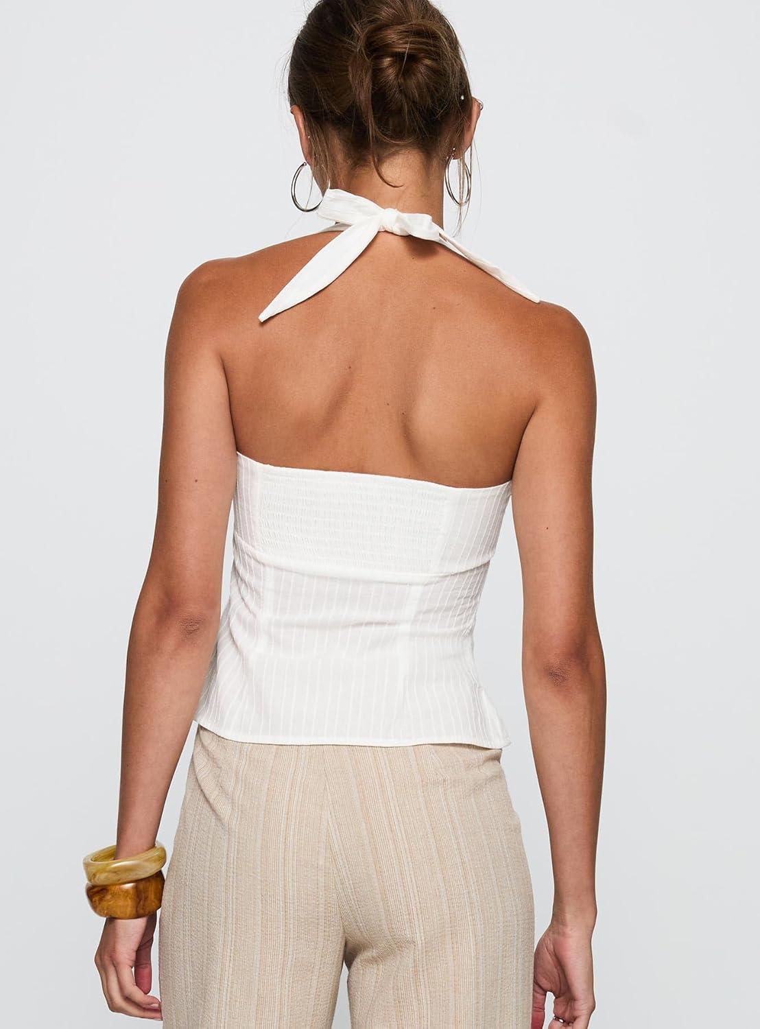 imagePrincess Polly Isabetta White Halter Neck Crop TopWhite
