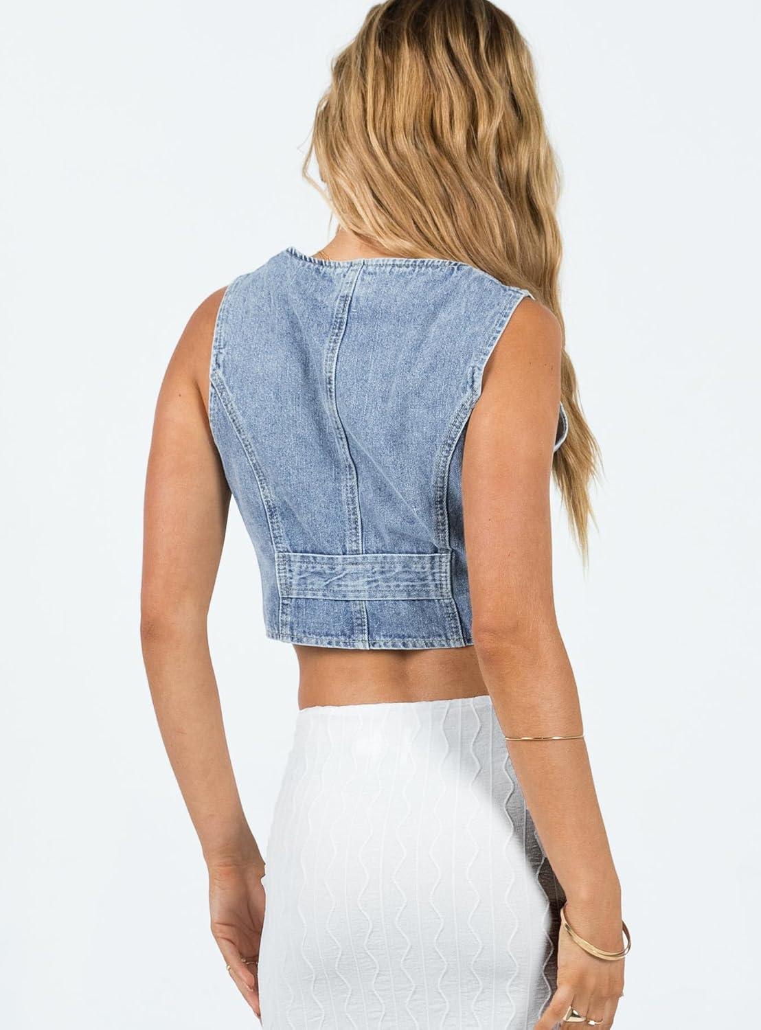 imagePrincess Polly Womens Burrows Denim VestBlue