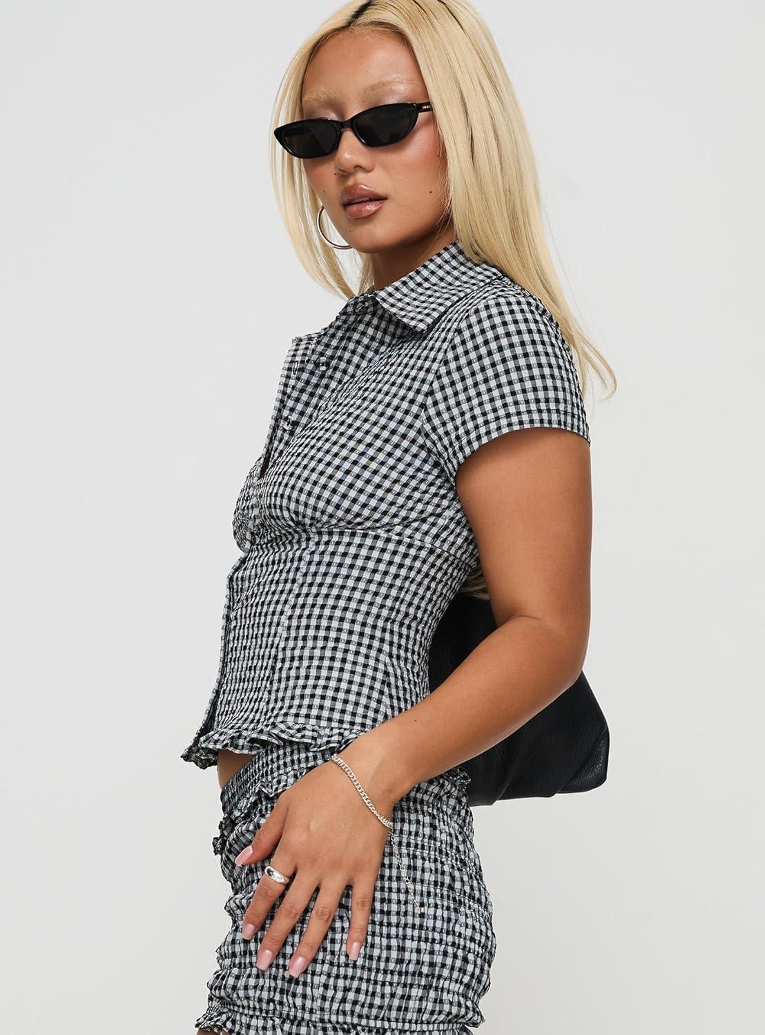 imagePrincess Polly Womens Covey Shirred Puff Sleeve Top MultiMutli