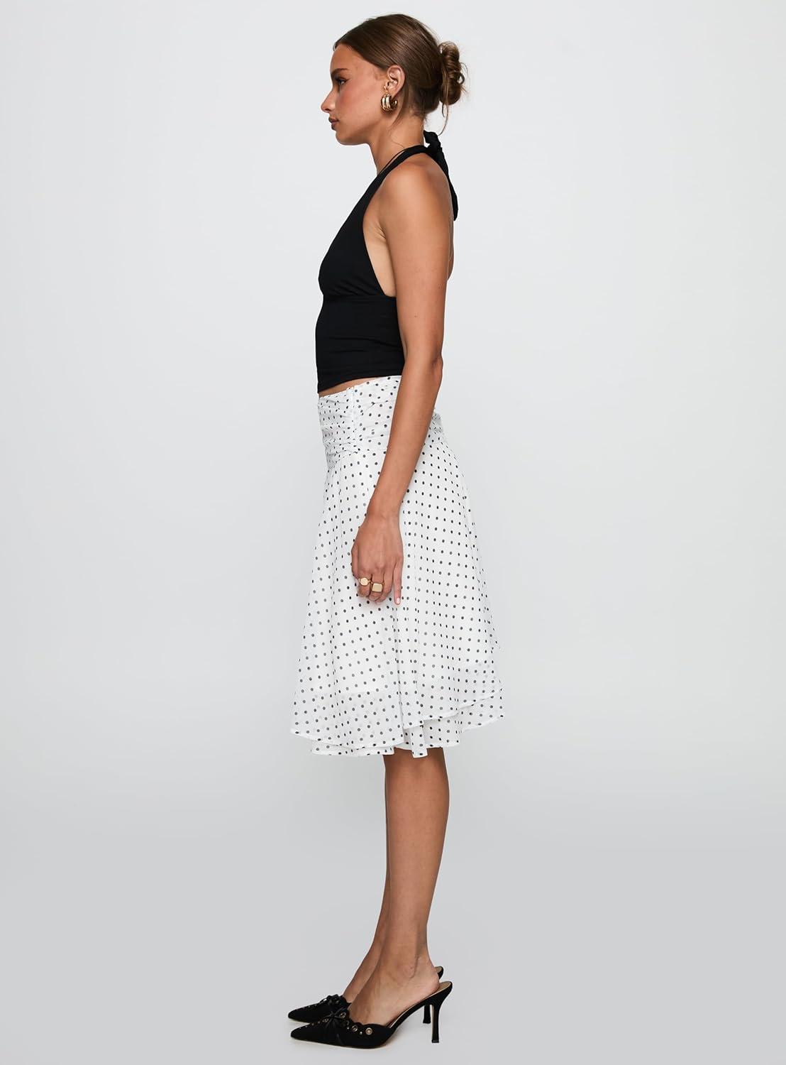 imagePrincess Polly Womens Evanescence Asymmetrical Midi SkirtWhite