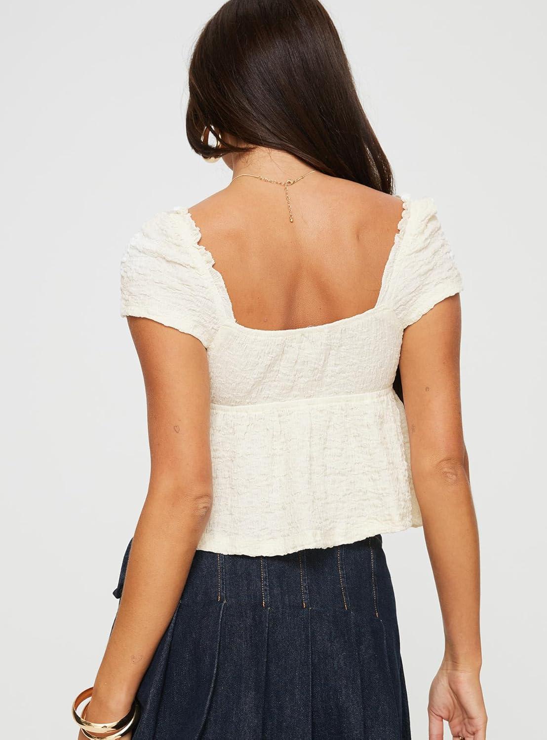 imagePrincess Polly Womens Kellan Cap Sleeve TopWhite