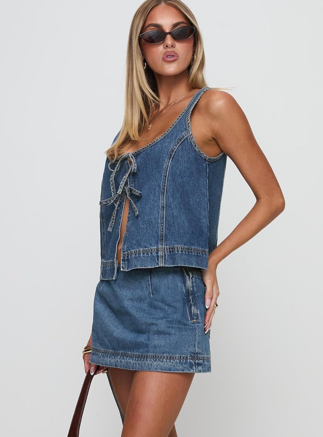 imagePrincess Polly Womens Stefenie Denim Skort Mid WashMid Wash