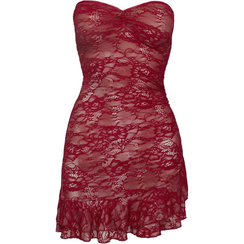 imagePrincess Polly Womens Hailees Lace Strapless Mini DressRed