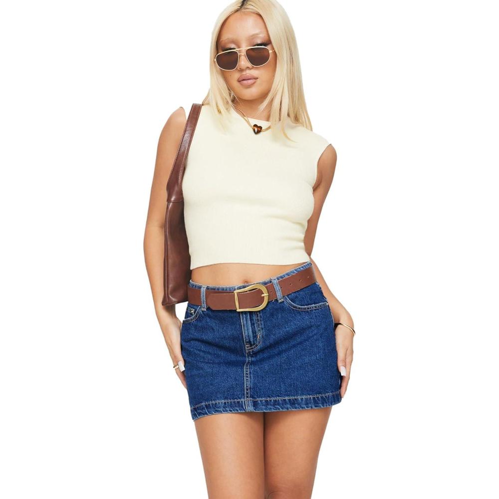 imagePrincess Polly Womens Nickei Denim Mini Skirt Mid Wash Lower ImpactMid Wash