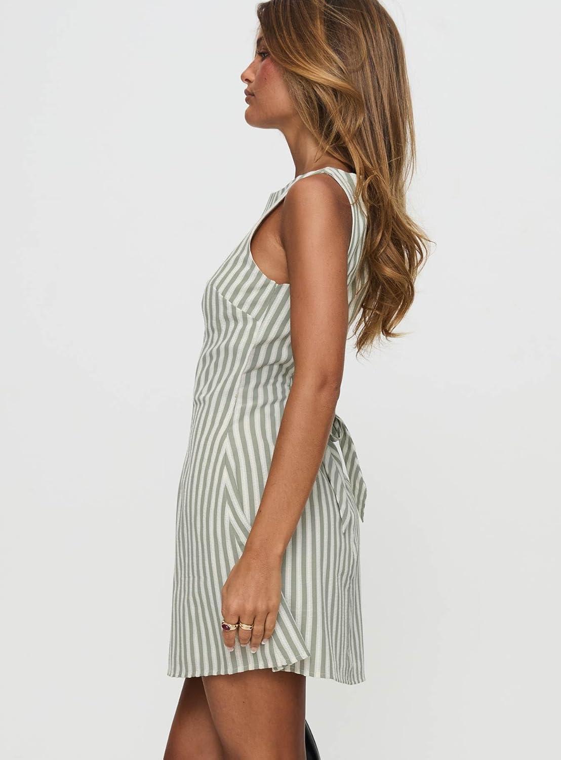 imagePrincess Polly Womens Alfalfa Shift Mini Dress Green StripeGreen Stripe