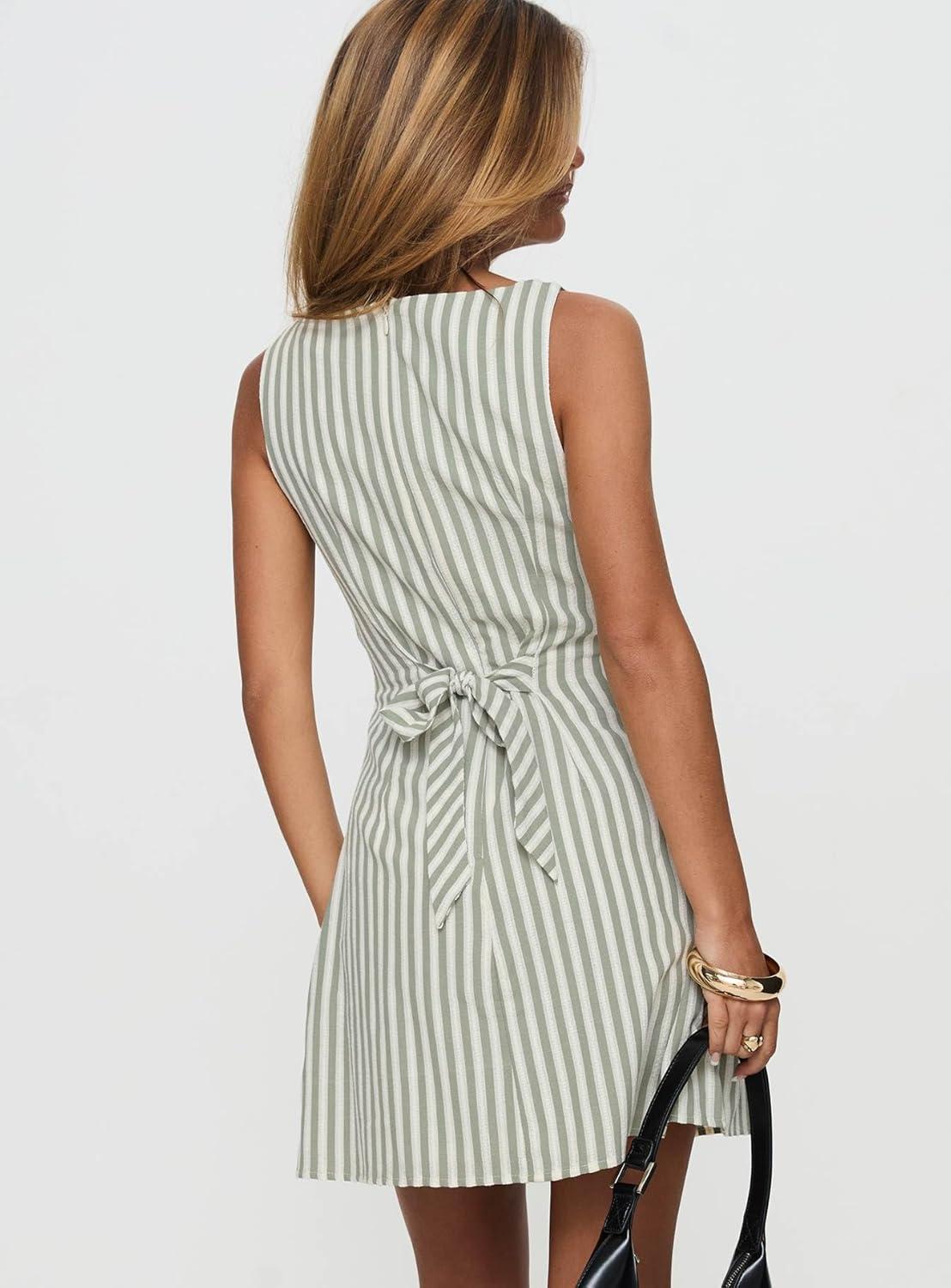imagePrincess Polly Womens Alfalfa Shift Mini Dress Green StripeGreen Stripe