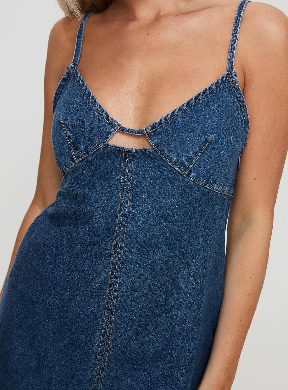 imagePrincess Polly Womens Arwen Denim Mini Dress BlueDenim