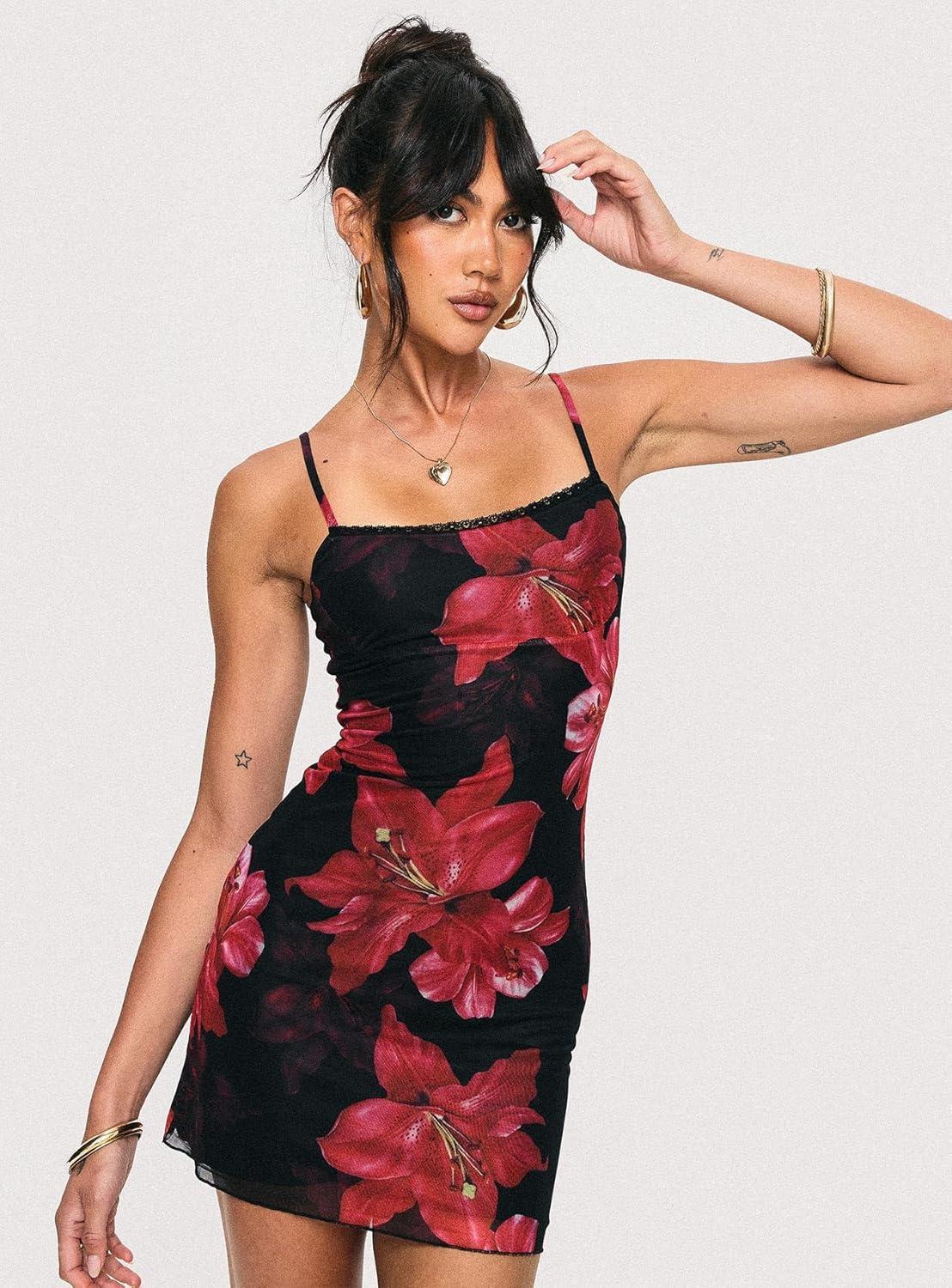 imagePrincess Polly Womens Kellers Mini Dress BlackFloralBlack Floral