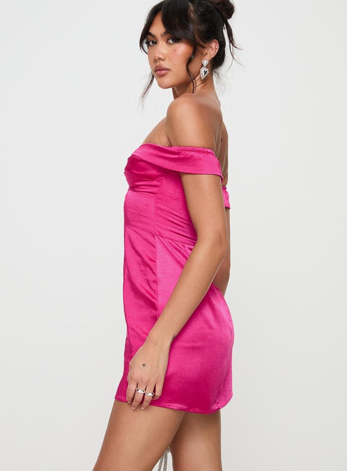 imagePrincess Polly Womens Rava Off The Shoulder Mini DressPink