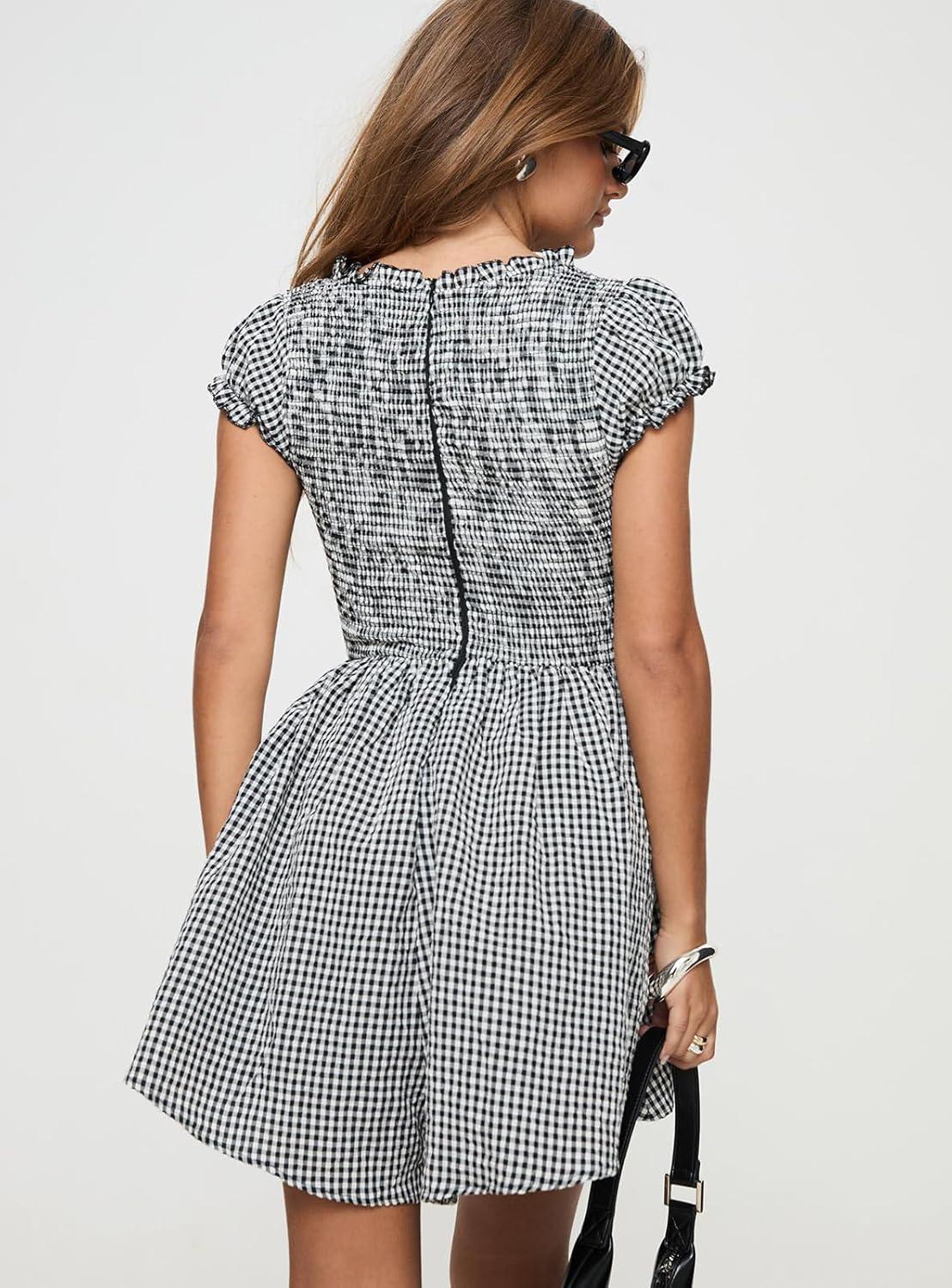 imagePrincess Polly Womens Wescott Gingham Playsuit BlackWhiteBlack White