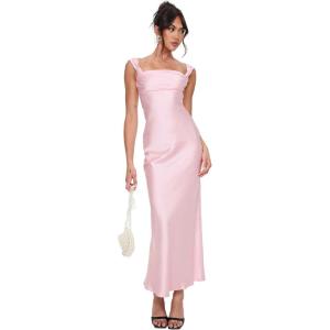Princess Polly Women’s Azura Off the Shoulder Maxi Dress Pink(Pink)