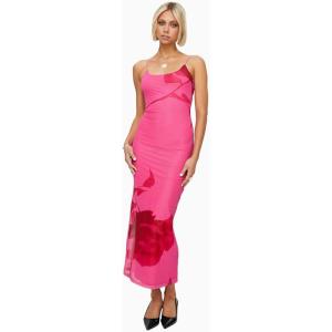 Princess Polly Women’s Knox Maxi Dress Hot Pink Floral(Pink Floral)