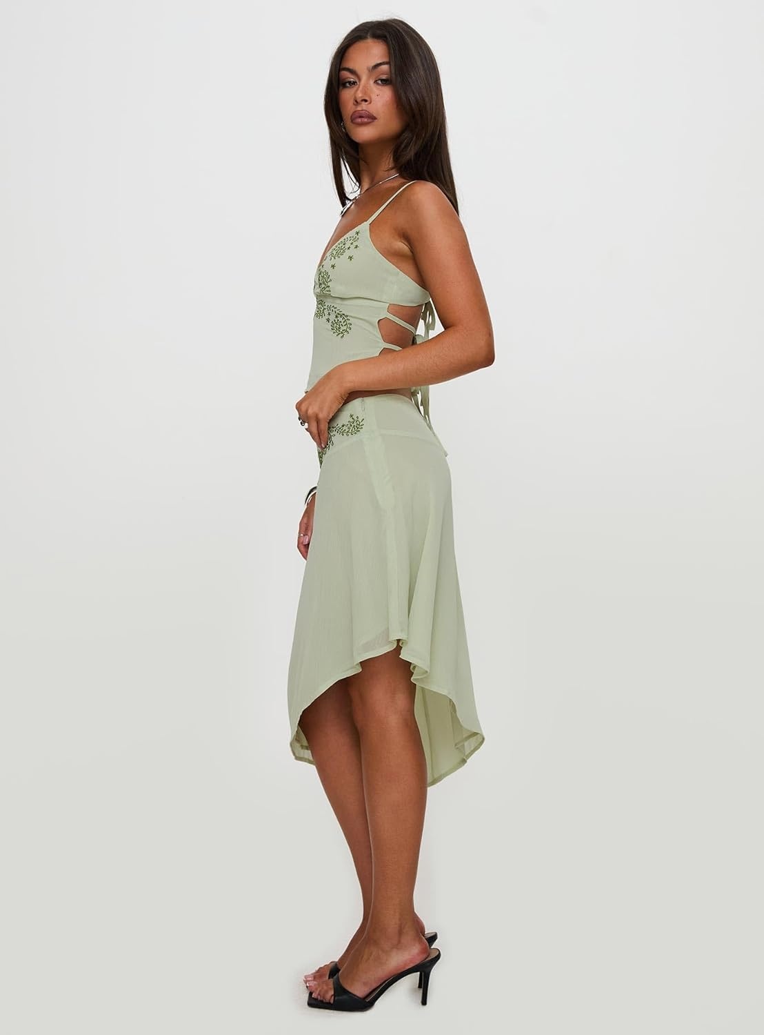 imagePrincess Polly Womens Pappilion Asymmetrical Midi SkirtSage