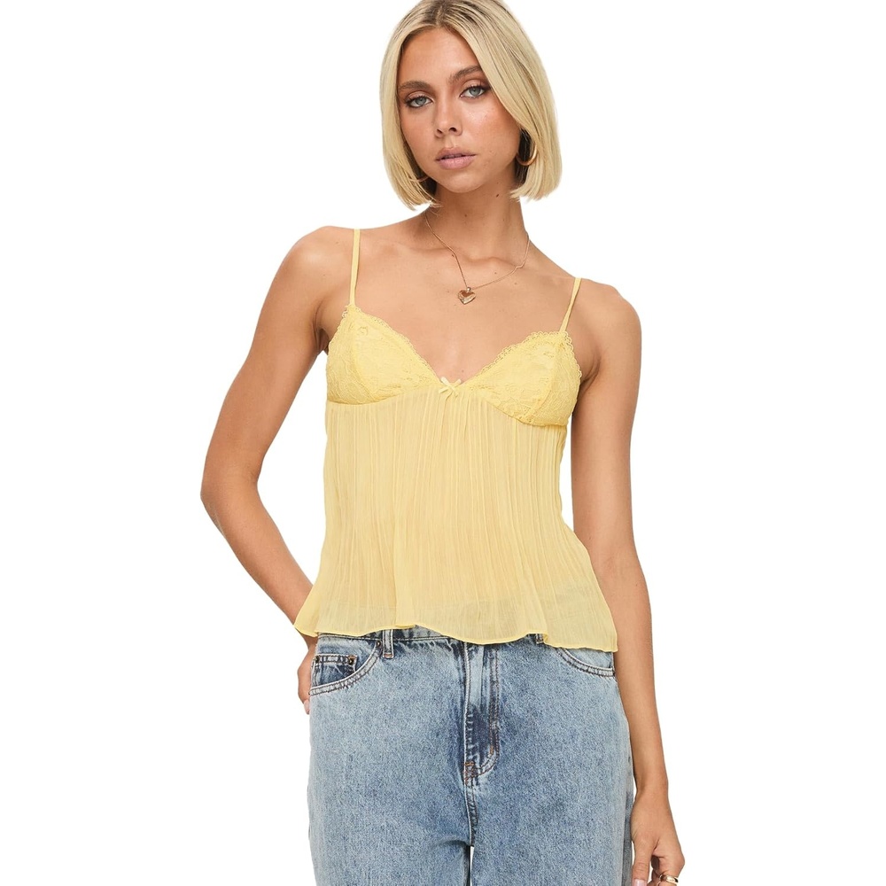 imagePrincess Polly Womens Zami Pleat TopLemon