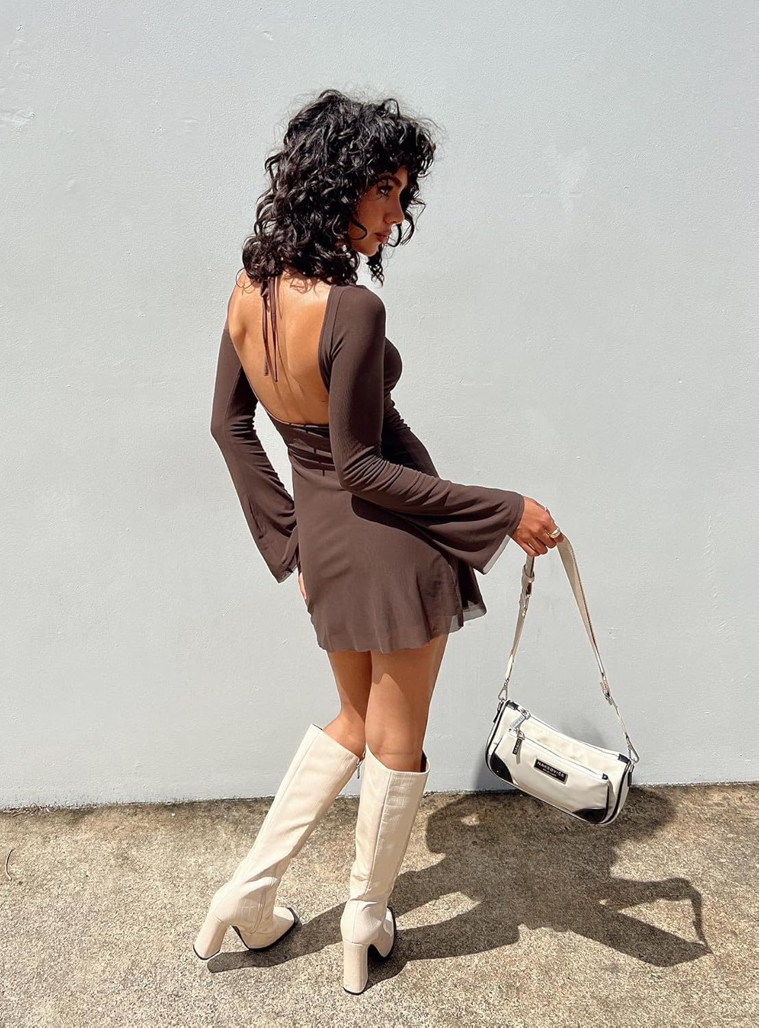 imagePrincess Polly Lukea Long Sleeve Mini DressBrown