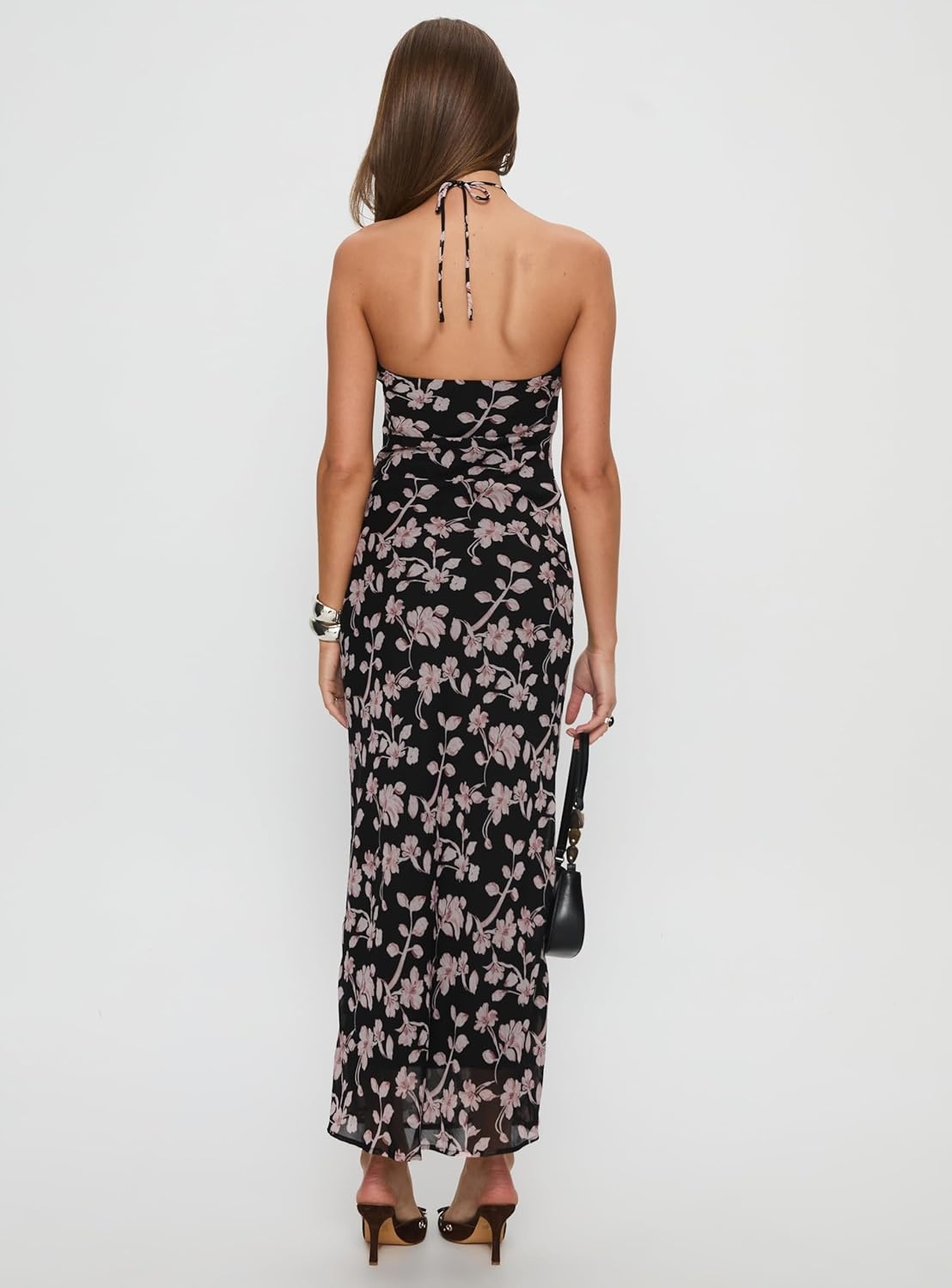 imagePrincess Polly Womens Anisa Halter Maxi Dress Black FloralBlack