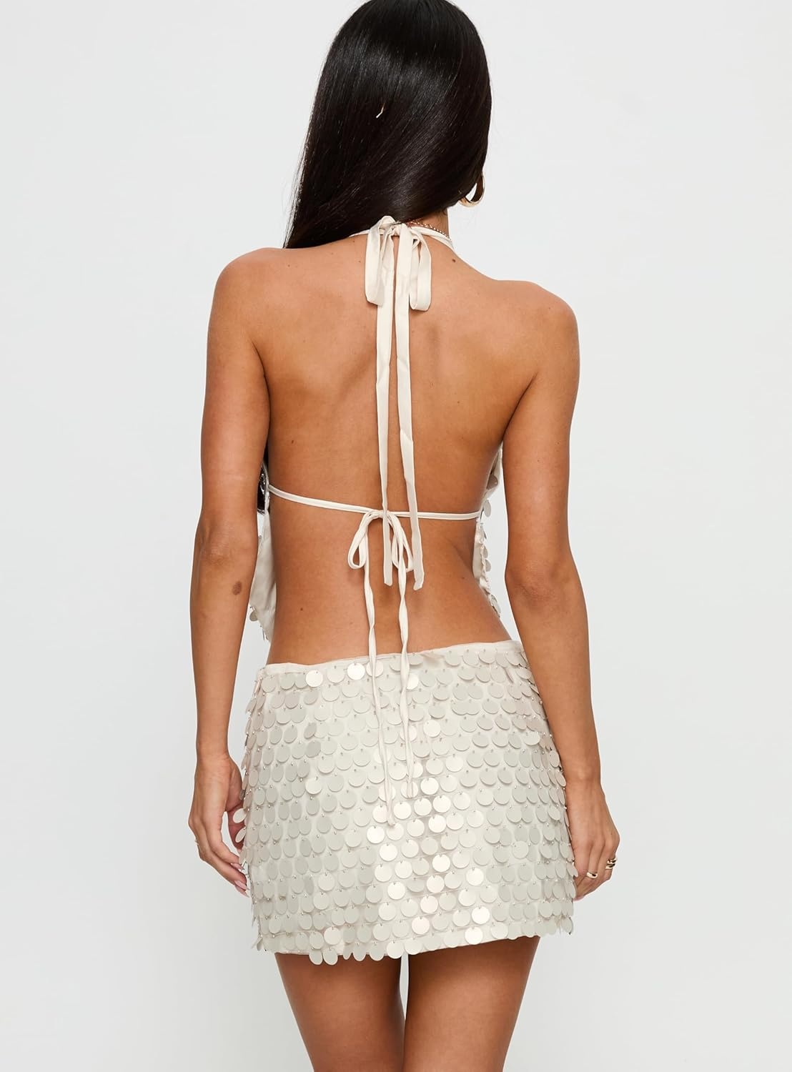 imagePrincess Polly Womens Brittanie Sequin Backless TopCream