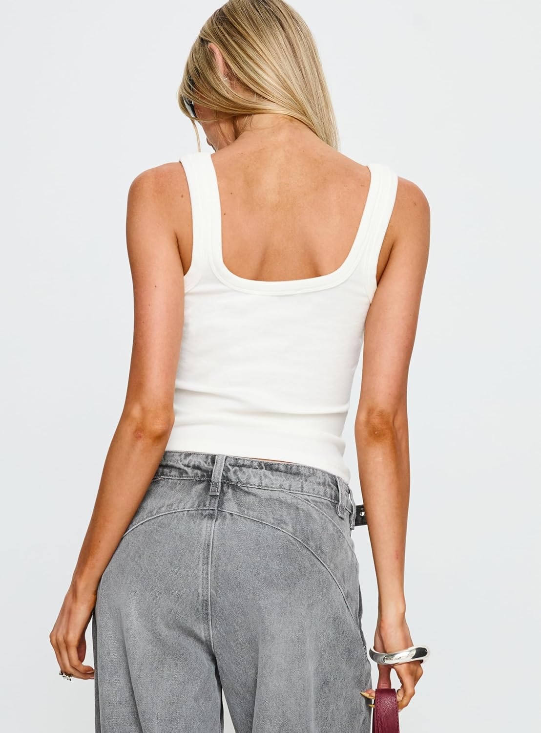 imagePrincess Polly Womens Diviana Droplet Rib Tank TopWhite