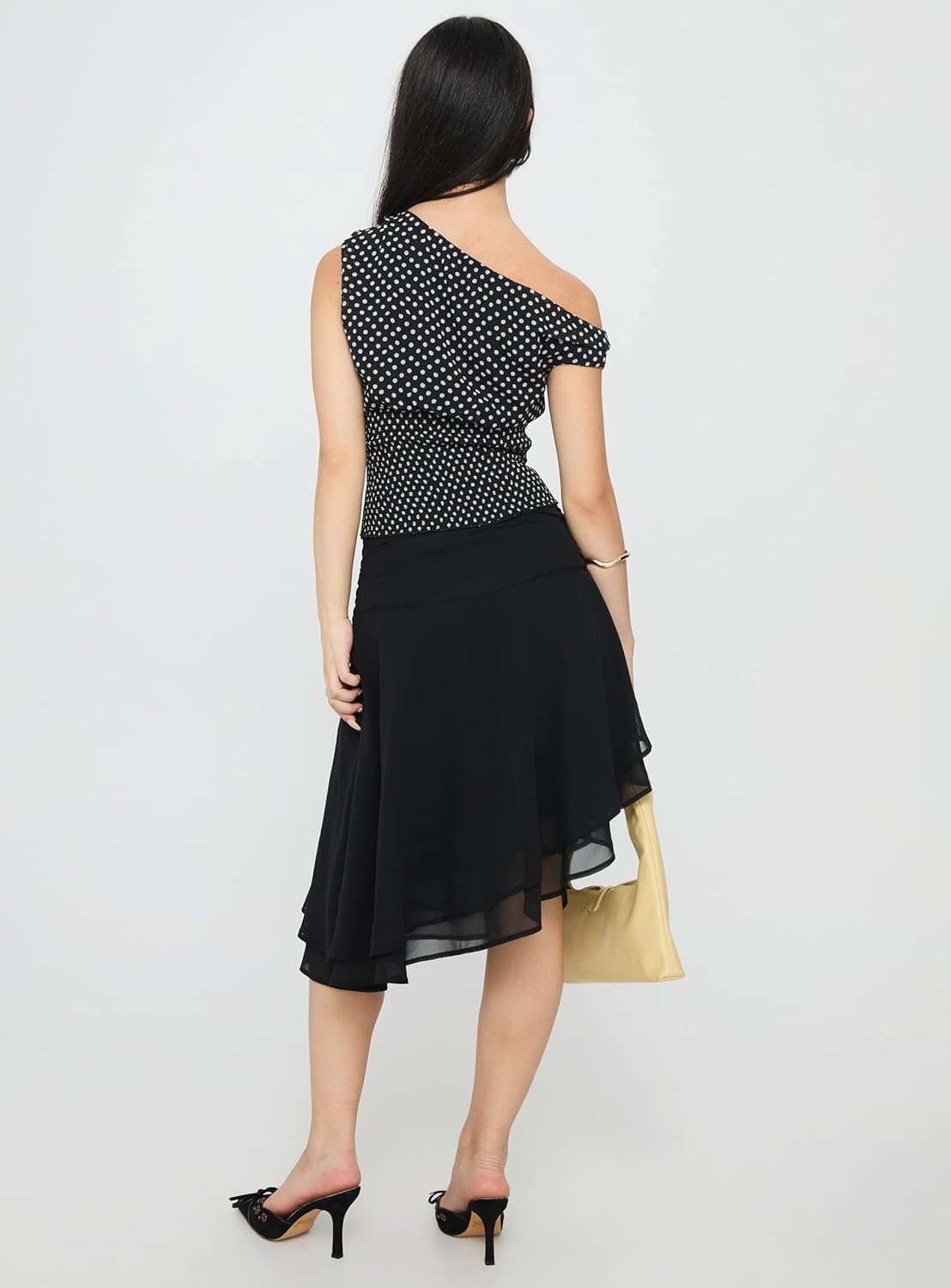 imagePrincess Polly Womens Evanescence Asymmetrical Midi SkirtBlack