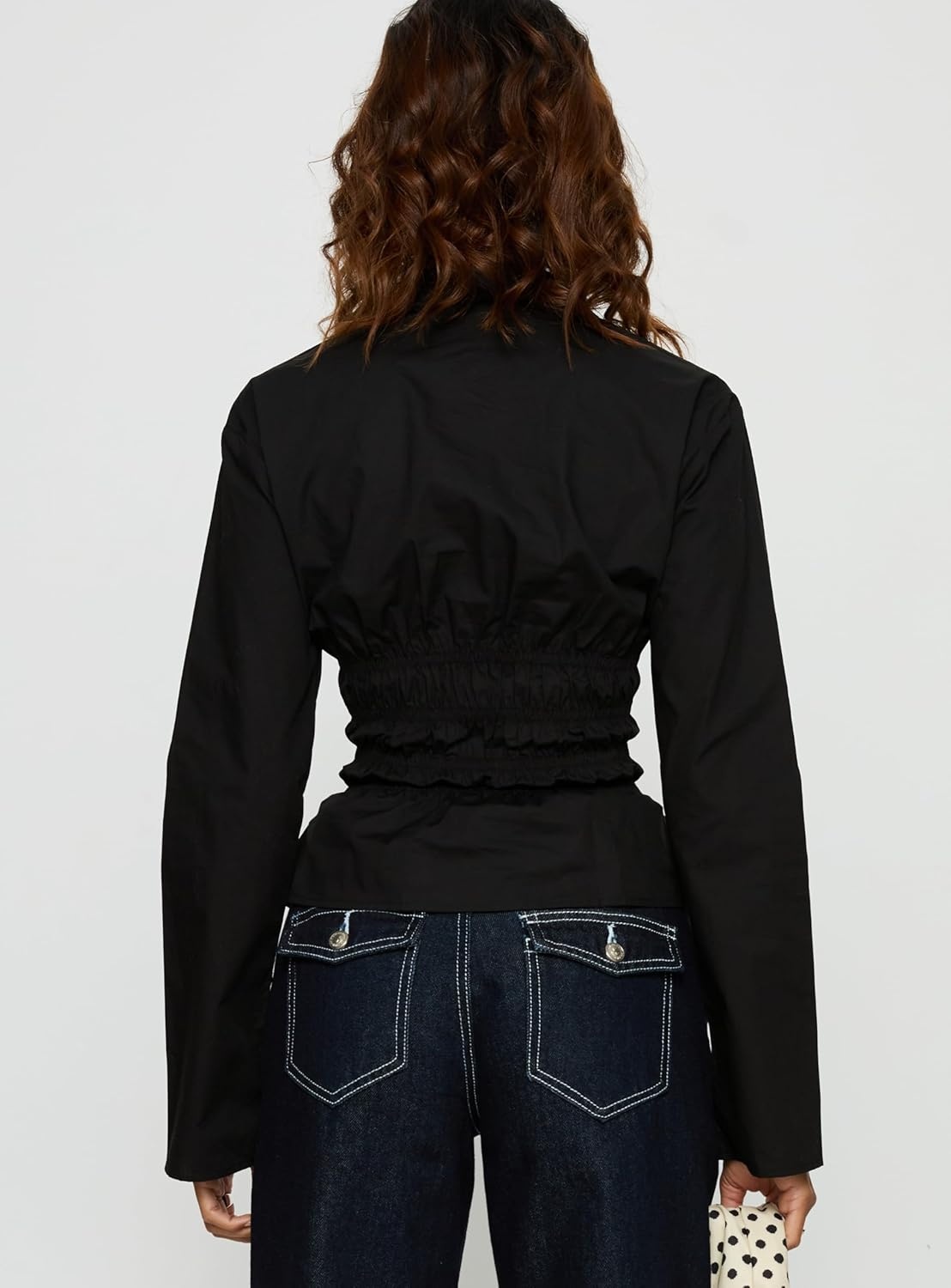 imagePrincess Polly Womens Liesel Shirred Long Sleeve TopBlack