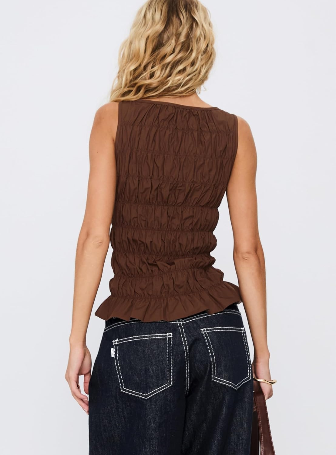 imagePrincess Polly Womens Marleene Shirred TopChocolate