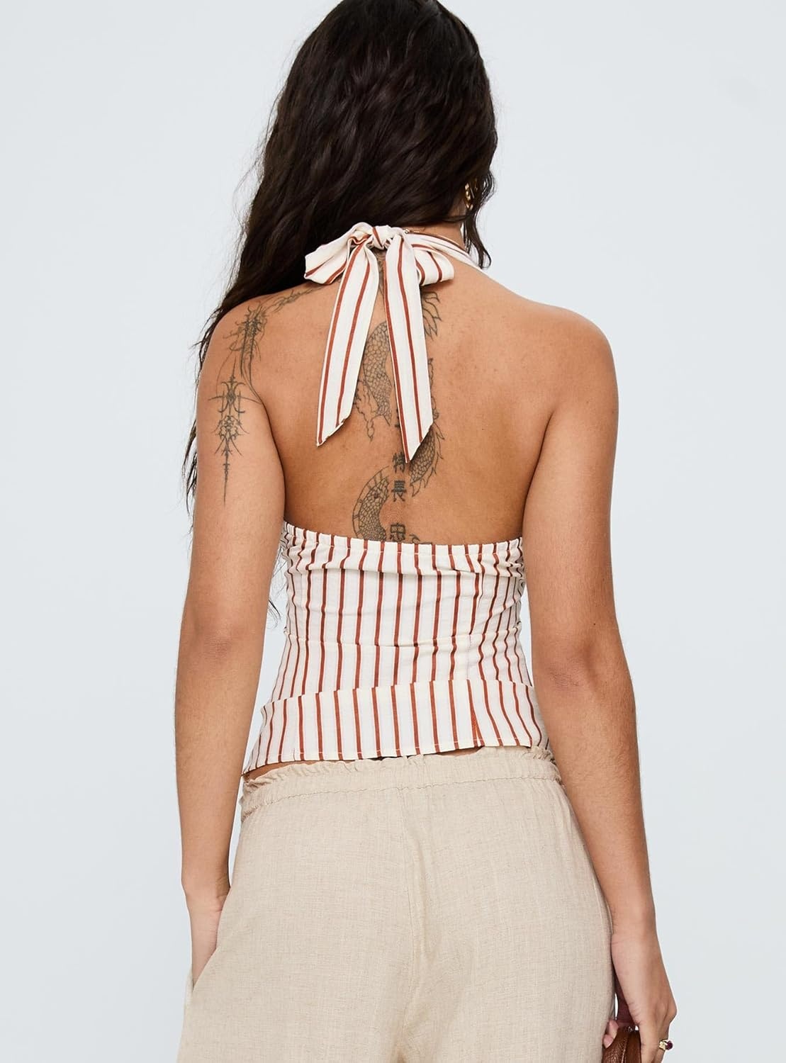 imagePrincess Polly Womens Radiant Beam Halter TopOrange Stripe
