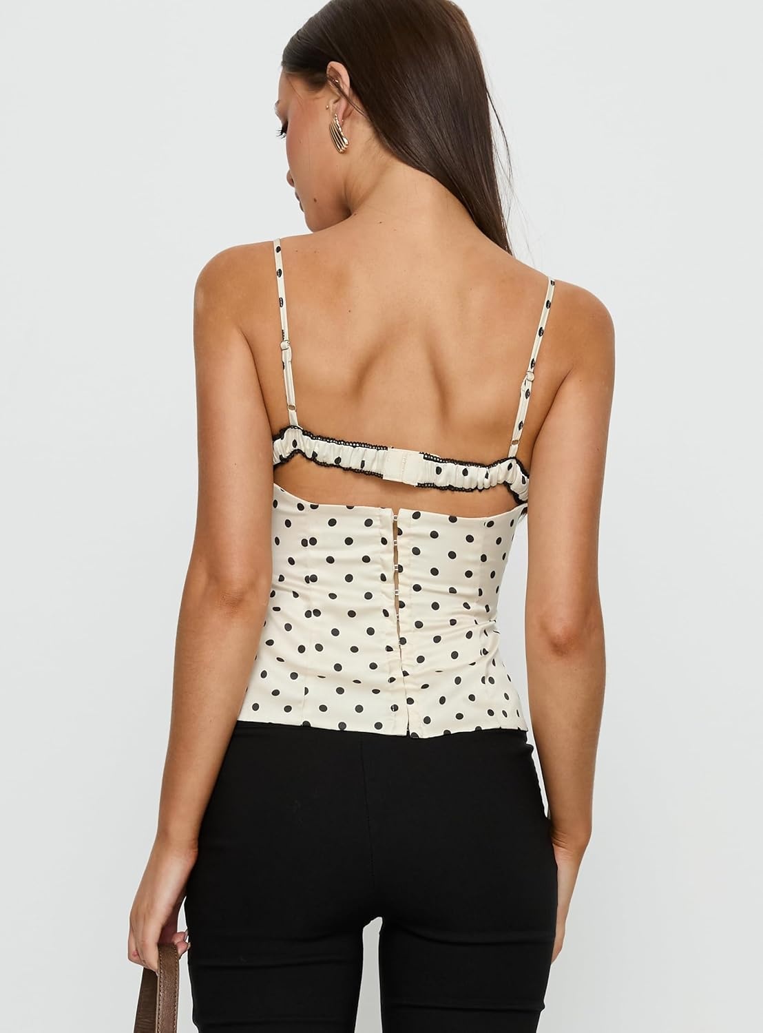 imagePrincess Polly Womens Renaissance Corset Lace TopWhite Polka