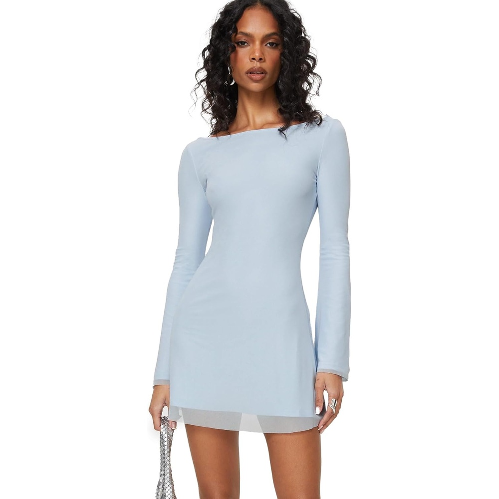 imagePrincess Polly Lukea Long Sleeve Mini DressBlue