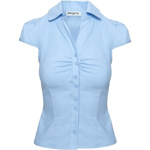 Princess Polly Arianwyn Short Sleeve Shirt(Blue)