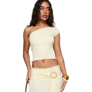 Princess Polly Women’s Full Orbit One Shoulder Top(Cream)