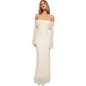 Princess Polly Womens Perdita Long Sleeve Lace Maxi Dress(Cream)