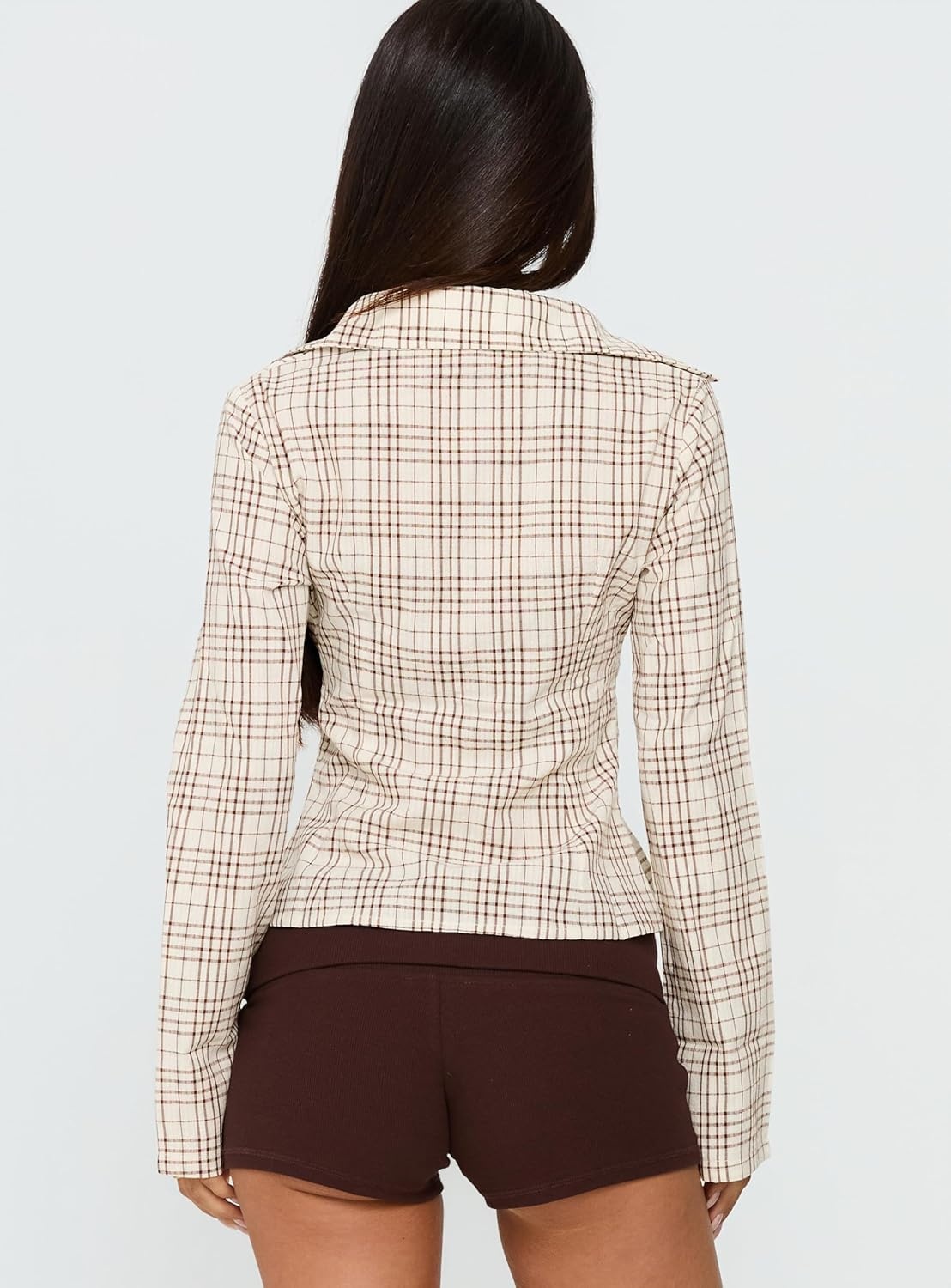 image:imagePrincess Polly Womens Long Sleeve Blouse TopBrown Check