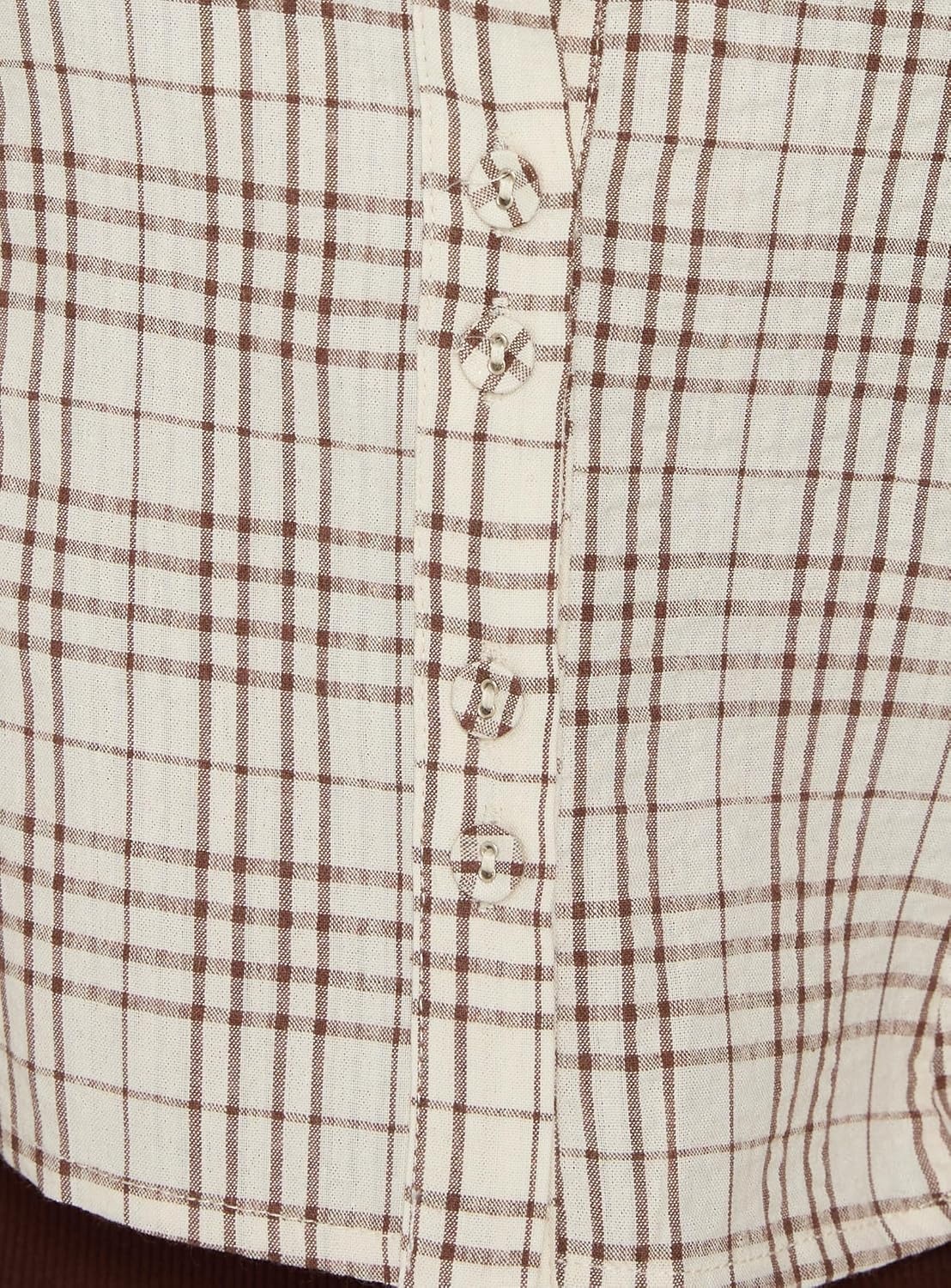 image:imagePrincess Polly Womens Long Sleeve Blouse TopBrown Check