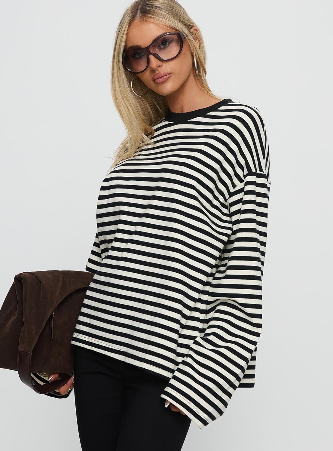 image:imagePrincess Polly Womens Settle Down Long Sleeve Top BlackWhite StripeBlack White Stripe