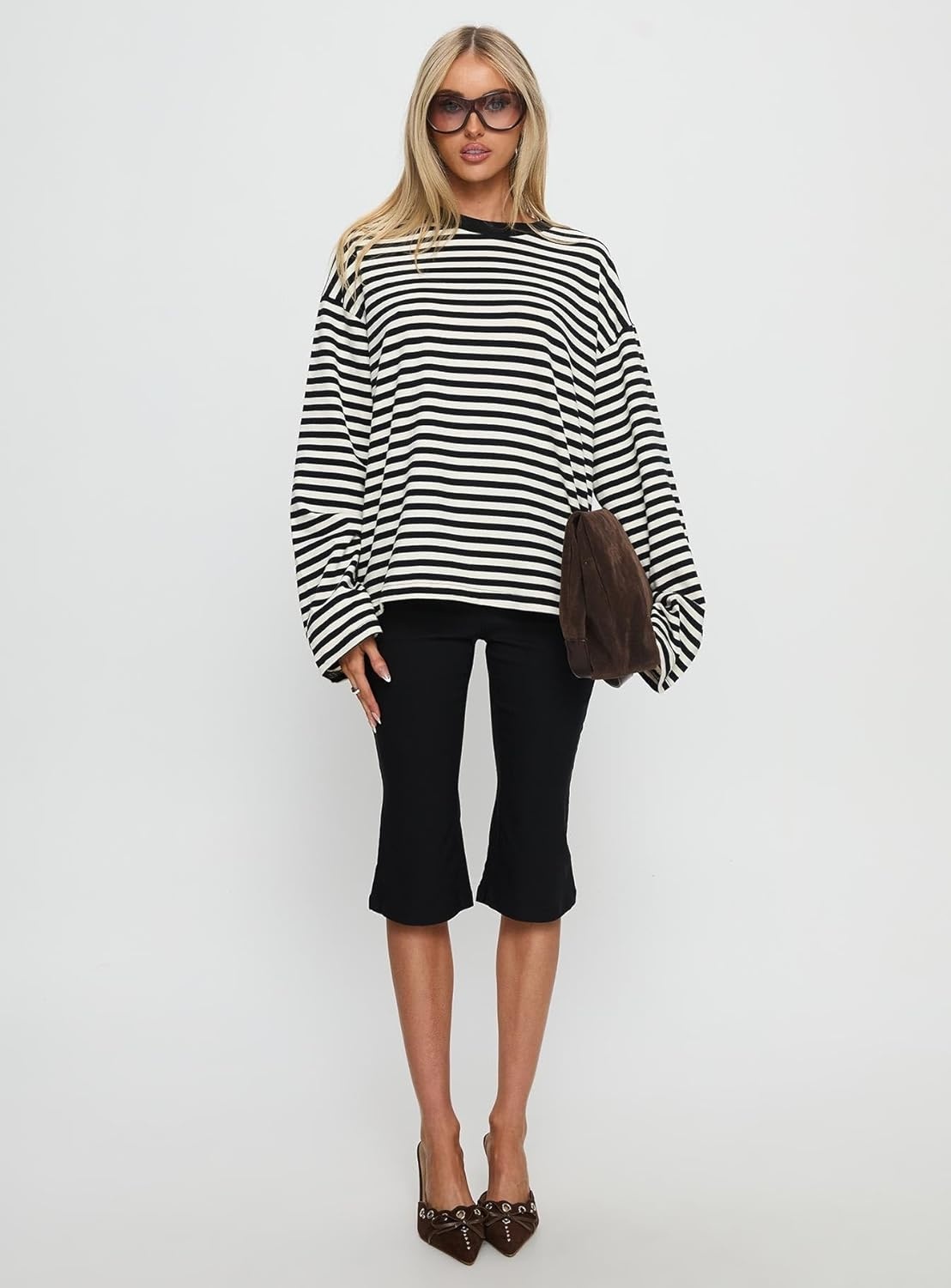 image:imagePrincess Polly Womens Settle Down Long Sleeve Top BlackWhite StripeBlack White Stripe