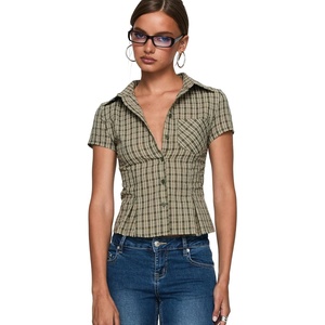 Princess Polly Women’s Alma Mater Top Green Check(Green Check)