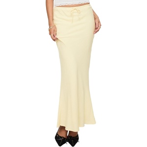 Princess Polly Womens Mercer Linen Blend Maxi Skirt(Lemon)