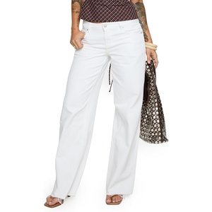 Princess Polly Women’s Sabryna Low Rise Straight Leg Jeans White(White)