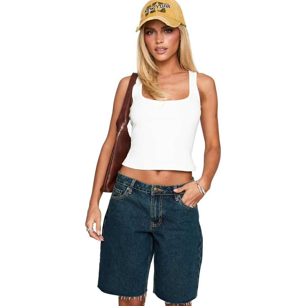 image:imagePrincess Polly Womens Cult Classic Longline Denim ShortsVintage Wash