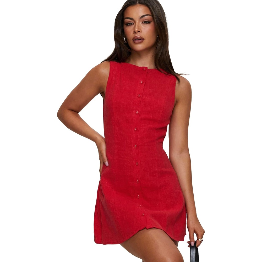 image:imagePrincess Polly Womens Dollie Linen Mini DressRed
