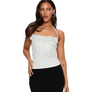 Princess Polly Women’s Days of Summer Ruffle Top(White Polka)