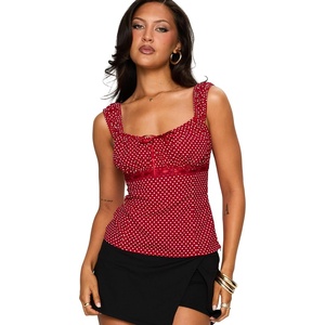 Princess Polly Women’s Garconne Top(Red Polka)