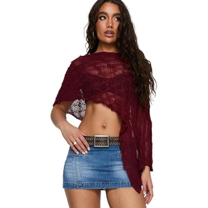 Princess Polly womens Boni Knit Poncho(Wine)